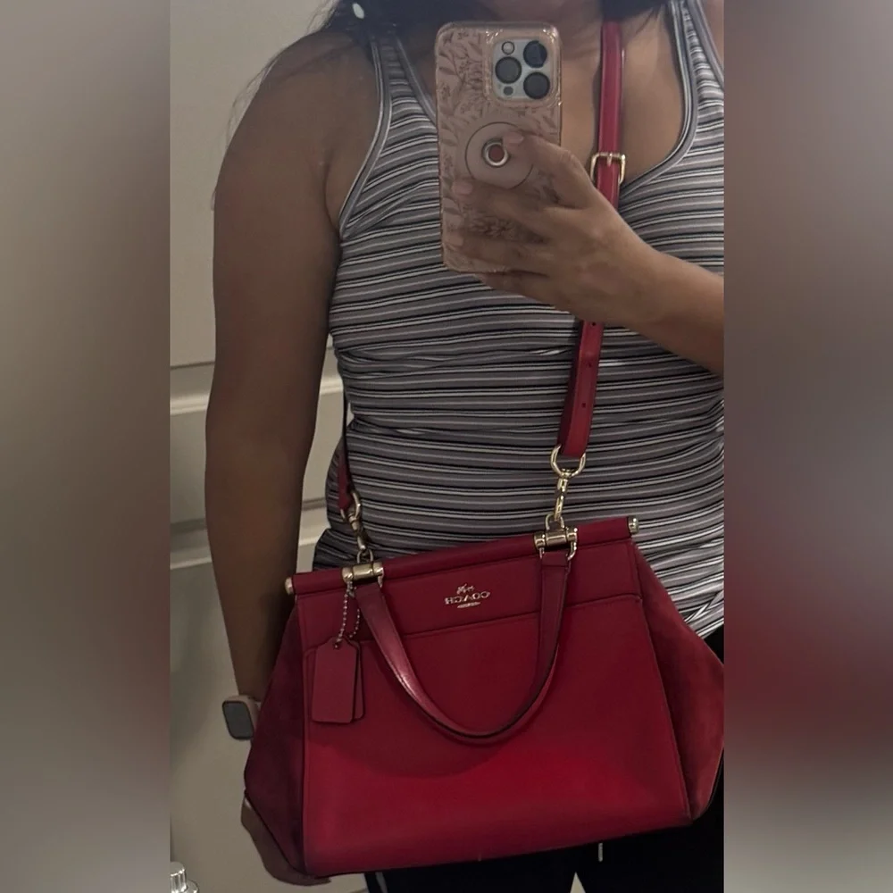 Sold!! Limited edition Coach X Selena Gomez Cherry Red Leather Satchel - Picture 15 of 16